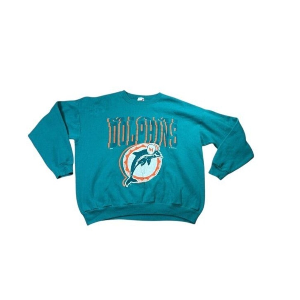 Vtg 90s Miami Dolphins Sweatshirt Size XL Artex NFL Football Made in USA *READ*
